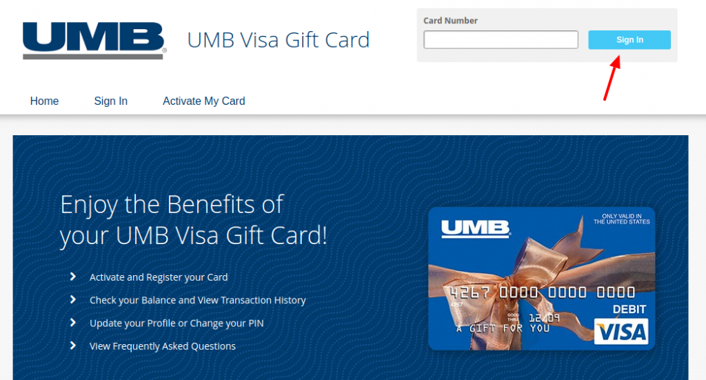 UMB Visa Gift Card Account Login Guide