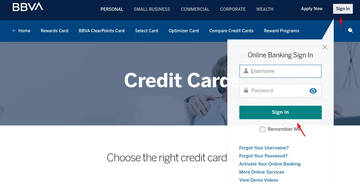 BBVA Credit Card Login