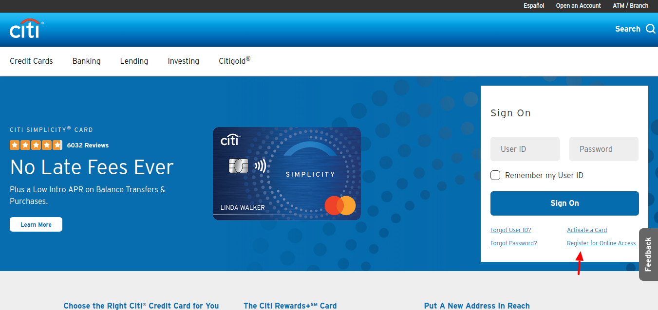 Citi AT T Card Register