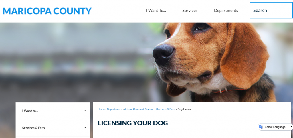 Maricopa County Licensing Your Dog logo