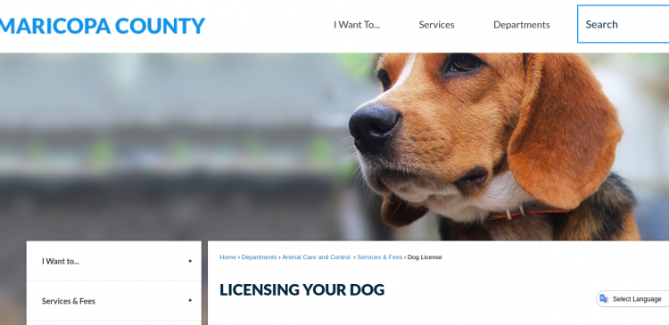 Maricopa County Licensing Your Dog logo