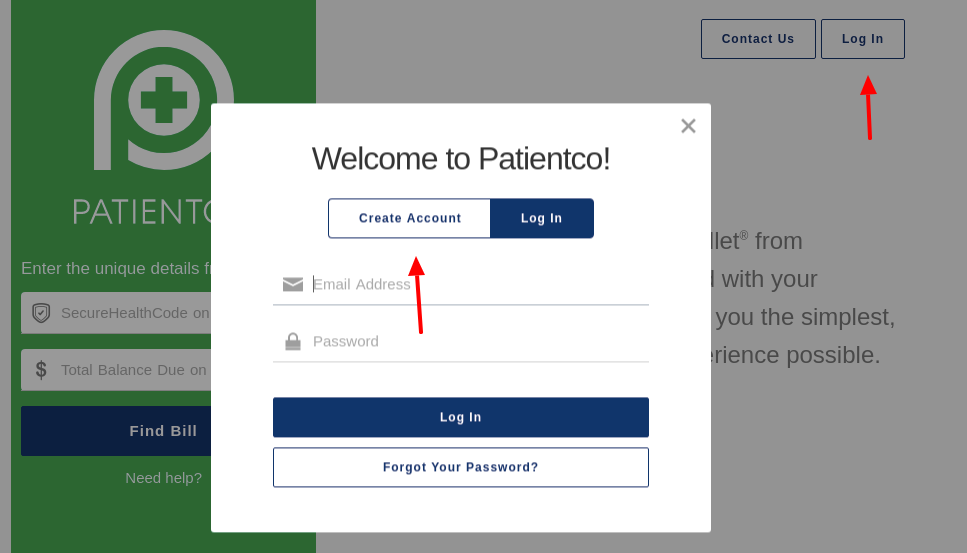 Patientco Create Account