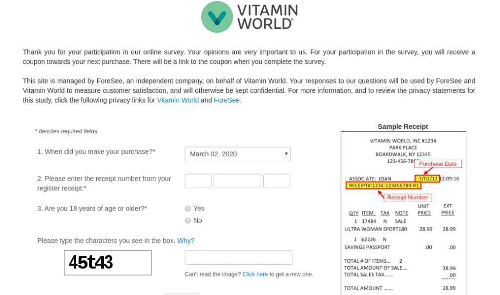 Vitamin World Survey