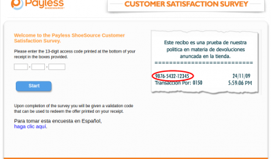 Payless Customer Satisfaction Survey