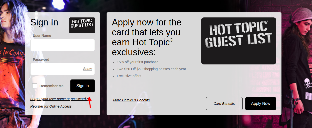 Hot Topic Credit Card Login