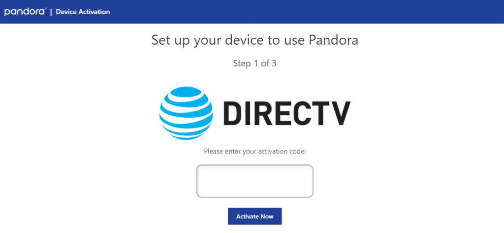 Pandora Activation on DirecTV