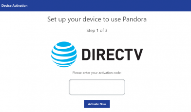 Pandora Activation on DirecTV