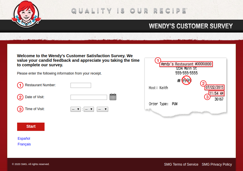 Wendy Customer Survey