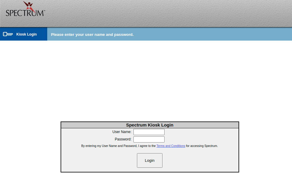 Spectrum Kiosk Login