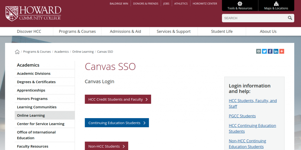 Howard Community College Canvas Login