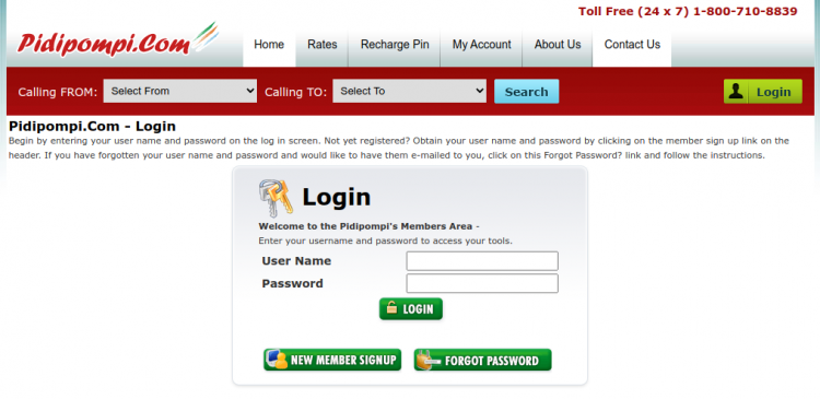 Pidipompi Login