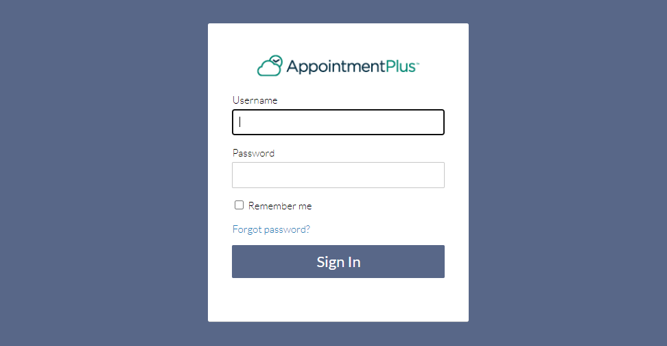 AppointmentPlus admin login