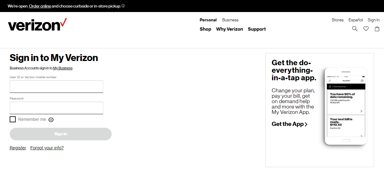 My Verizon Login