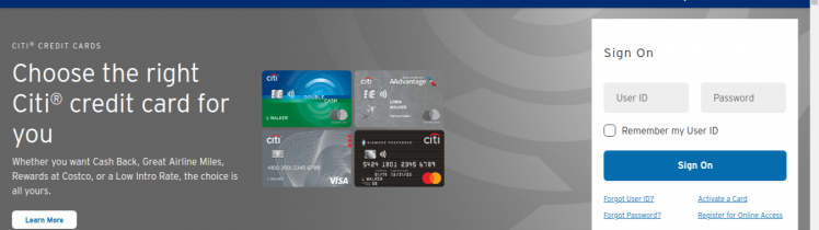 Citi Prestige Credit Card Login process