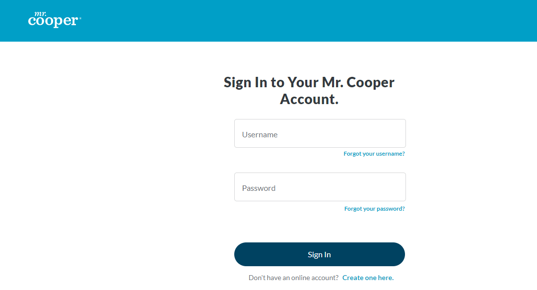 mr cooper login