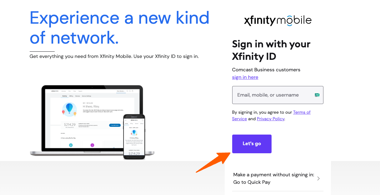 Activity Xfinity Mobile