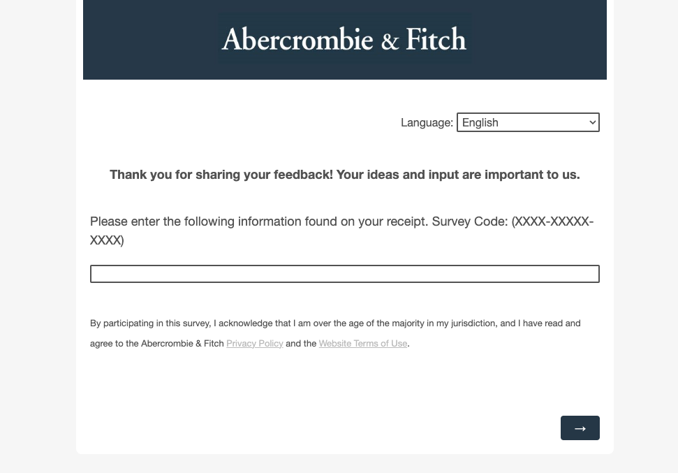 abercrombie and fitch survey guide