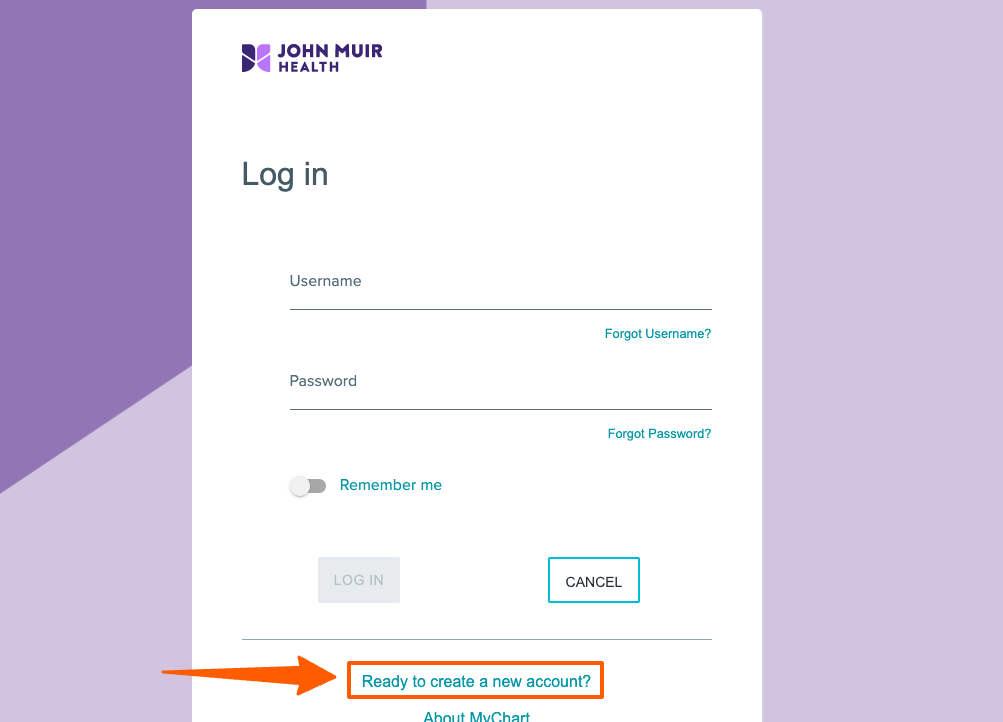 create john muir health login account