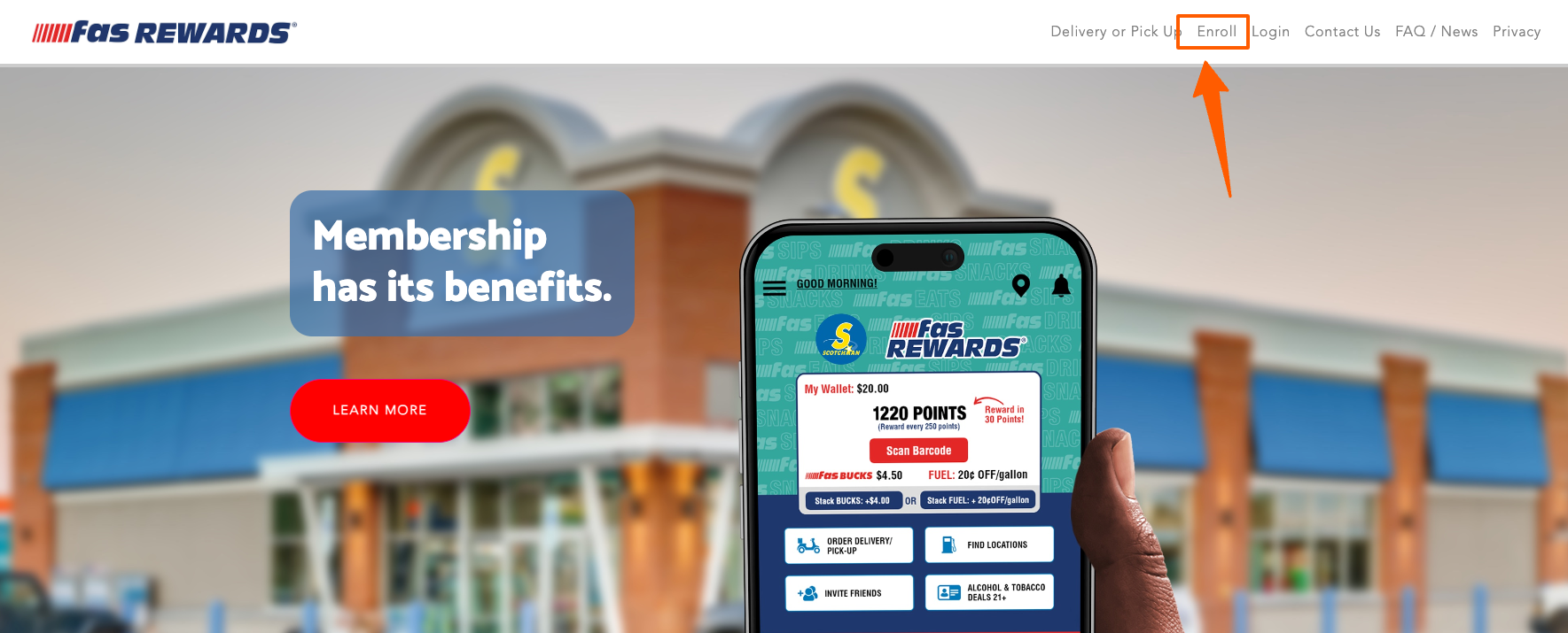 enroll for fas rewards card login account